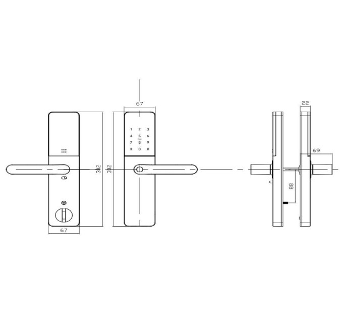 Умный дверной биометрический замок SEVEN LOCK SL-7779BFW-Т