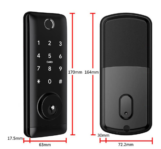 Умный биометрический дверной замок SEVEN LOCK SL-7764BF black