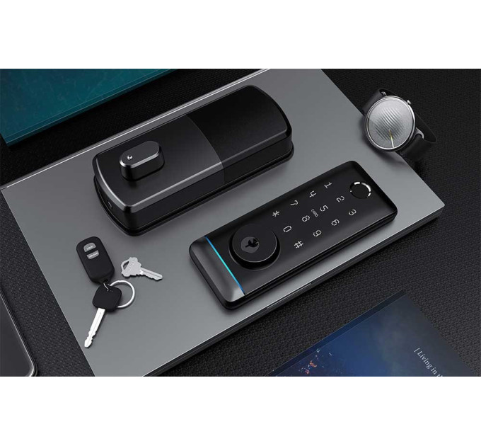 Умный биометрический дверной замок SEVEN LOCK SL-7764BF black