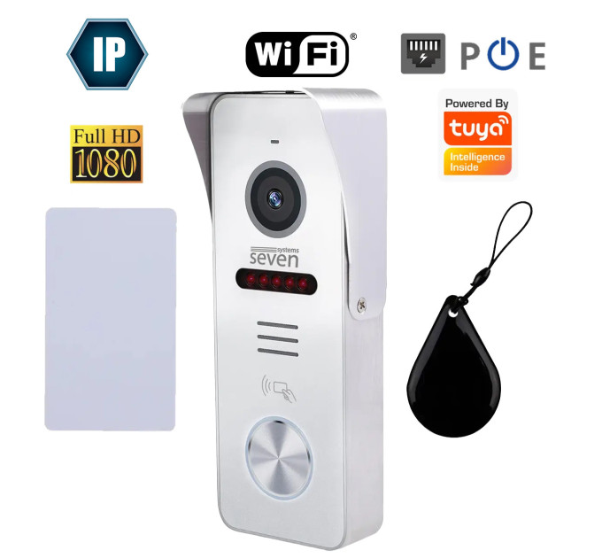 IP-панель виклику з вбудованим зчитувачем карт MIFARE SEVEN CP-7500FHD-Wi-Fi white IP-панель виклику з вбудованим зчитувачем карт MIFARE SEVEN CP-7500FHD-Wi-Fi white