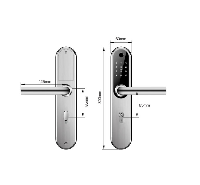 Розумний дверний біометричний замок SEVEN LOCK SL-7768BF (85мм) black