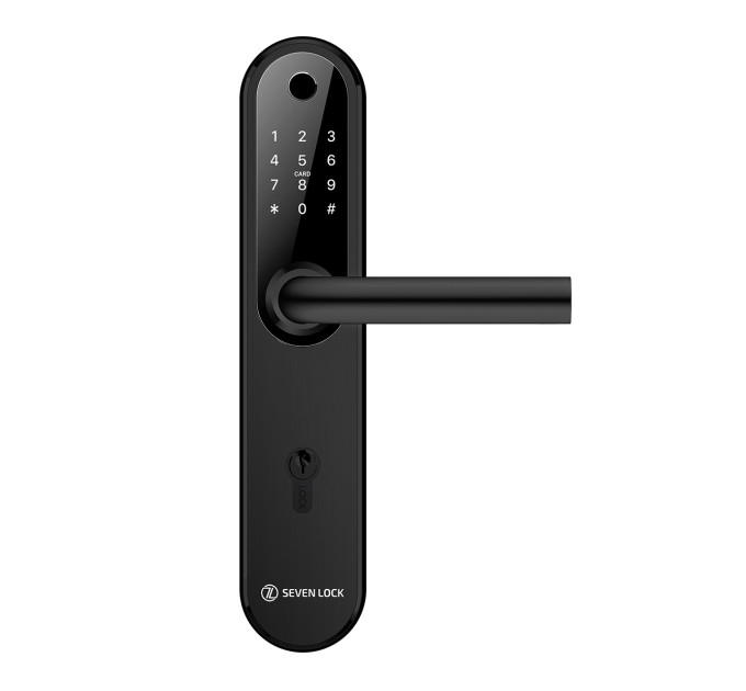 Розумний дверний біометричний замок SEVEN LOCK SL-7768BF (85мм) black Розумний дверний біометричний замок SEVEN LOCK SL-7768BF (85мм) black
