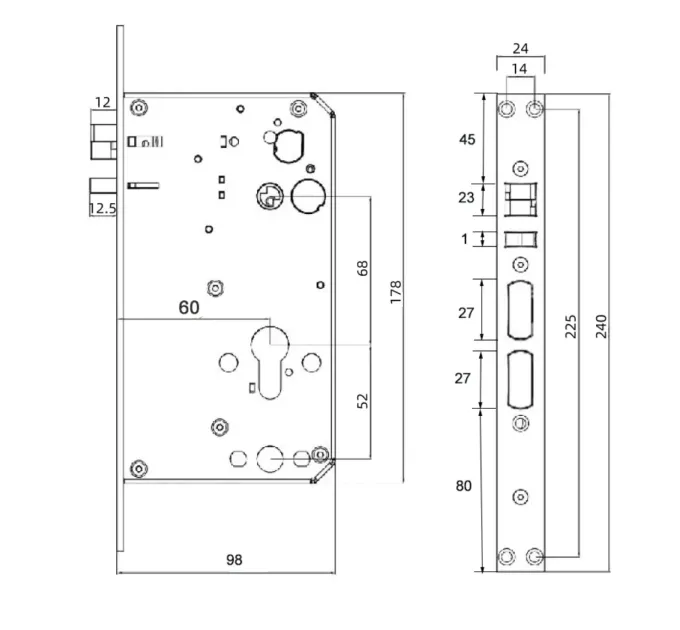 Умный биометрический дверной замок SEVEN LOCK SL-7775BF black