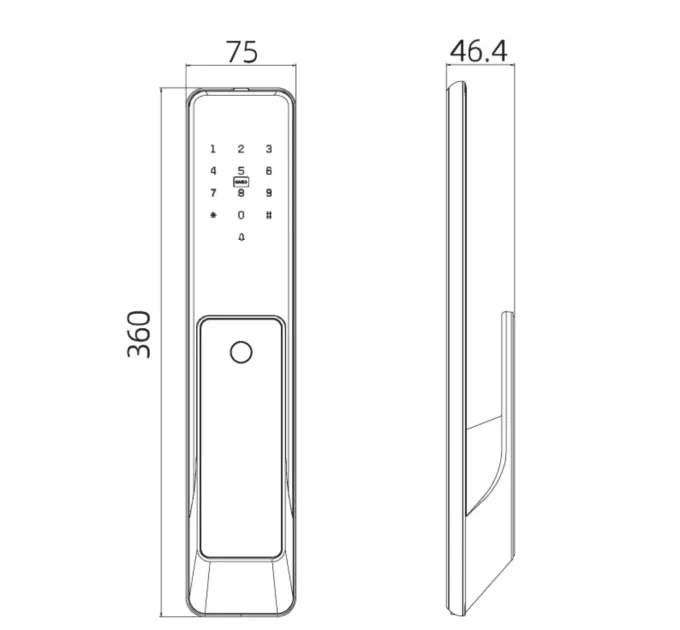 Умный биометрический дверной замок SEVEN LOCK SL-7775BF black