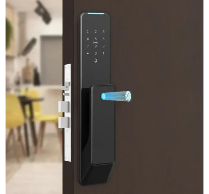 Умный биометрический дверной замок SEVEN LOCK SL-7775BF black