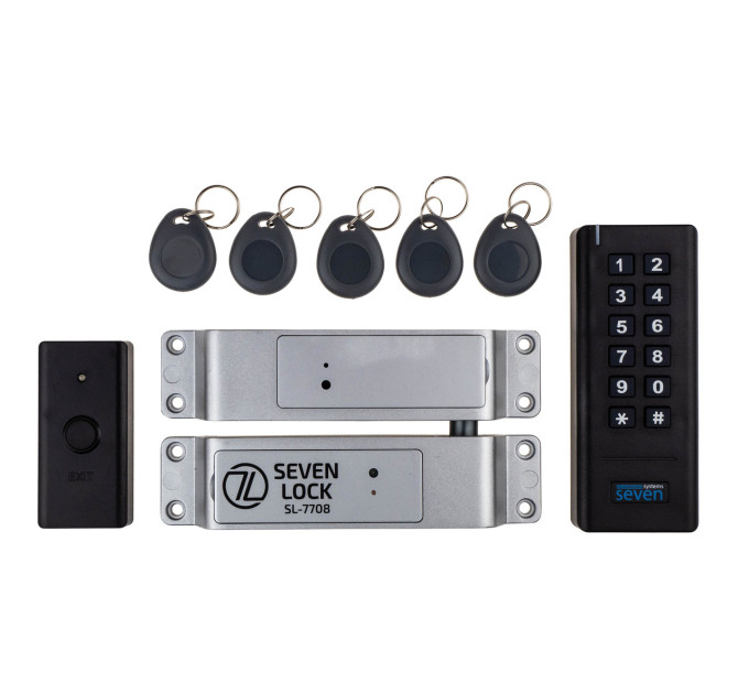 Беспроводной комплект контроля доступа SEVEN LOCK SL-7708 black