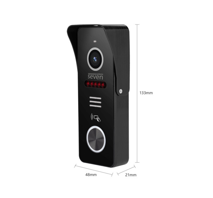 Вызывная панель домофона со встроенным считывателем карт MIFARE SEVEN CP-7503F RFID black