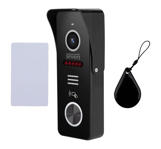 Вызывная панель домофона со встроенным считывателем карт MIFARE SEVEN CP-7503F RFID black
