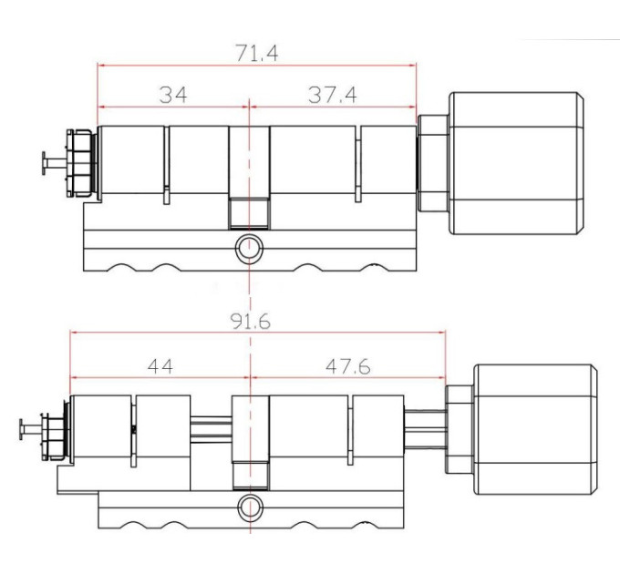 Розумний дверний біометричний замок (циліндр) SEVEN LOCK SL-7774BF black (35-90 мм)