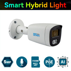 IP-відеокамера 5 Мп SEVEN IP-1025PA-DL white 2,8 мм з розумним підвійним підсвічуванням