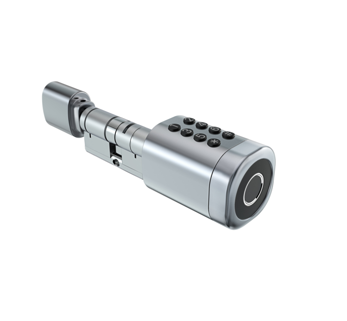Розумний дверний біометричний замок (циліндр) SEVEN LOCK SL-7774BF silver (35-90 мм)