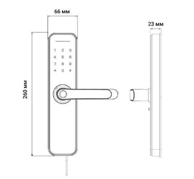 Розумний дверний біометричний замок SEVEN LOCK SL-7740BF grey