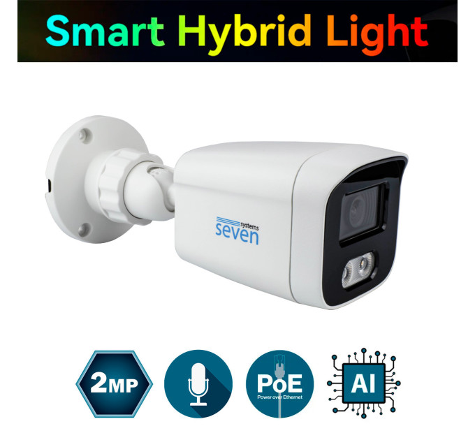 IP-відеокамера 2 Мп вулична SEVEN IP-1022PA white 2,8 мм IP-відеокамера 2 Мп вулична SEVEN IP-1022PA white 2,8 мм