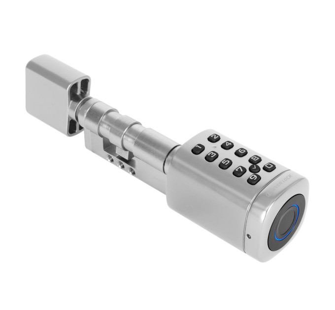 Розумний дверний біометричний замок (циліндр) SEVEN LOCK SL-7773BF silver (40-106 мм)