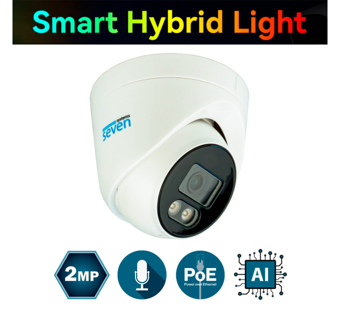 IP-відеокамера 2 Мп вулична SEVEN IP-1012PA white 2,8 мм IP-відеокамера 2 Мп вулична SEVEN IP-1012PA white 2,8 мм