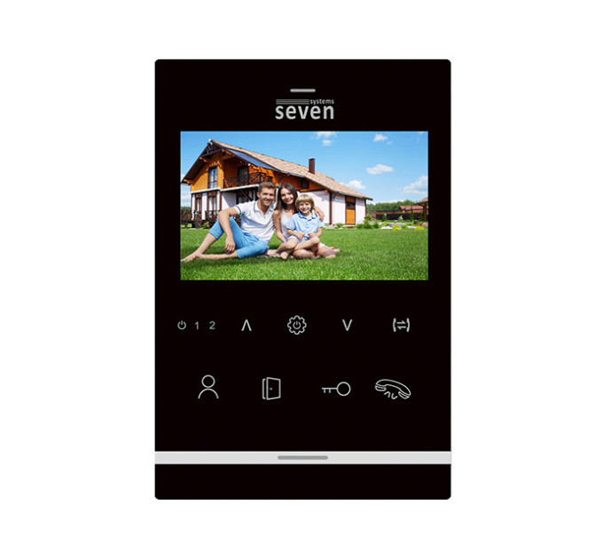 Комплект домофону 4 дюйми з панеллю виклику SEVEN DP–7542 Kit black