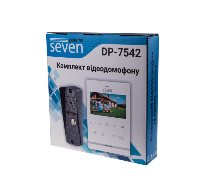 Комплект домофона 4 дюйма с вызовной панелью SEVEN DP–7542 Kit white