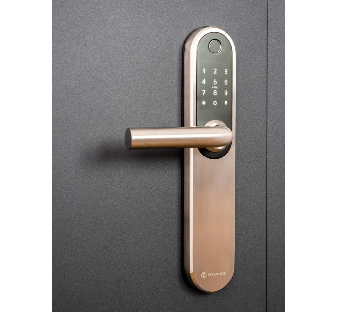 Умный биометрический дверной замок SEVEN LOCK SL-7768BF silver