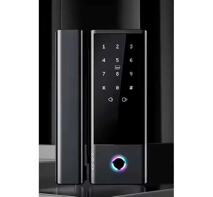 Розумний біометричний замок на скляні двері SEVEN LOCK SL-7776BF black