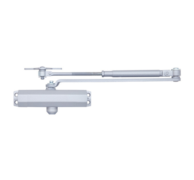 Доводчик дверей 25-45 кг SEVEN DC-7741HP silver (механізм фіксації дверей)