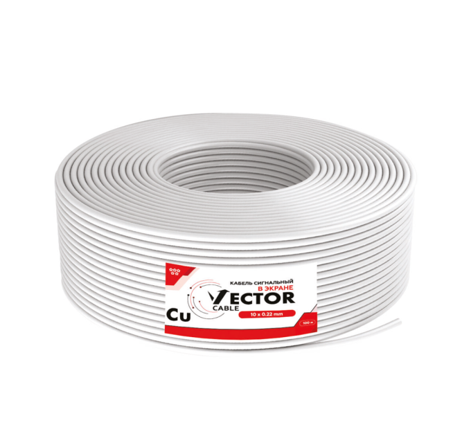 Кабель сигнальний Vector 10х0.22 Cu екран 100m
