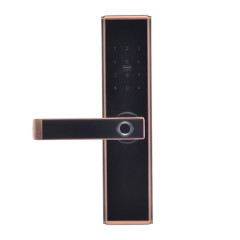 Замок биометрический автономный Trinix TRL-5109BTF Red Bronze Left с Bluetooth, считывателем отпечатков пальцев и карт Mifare
