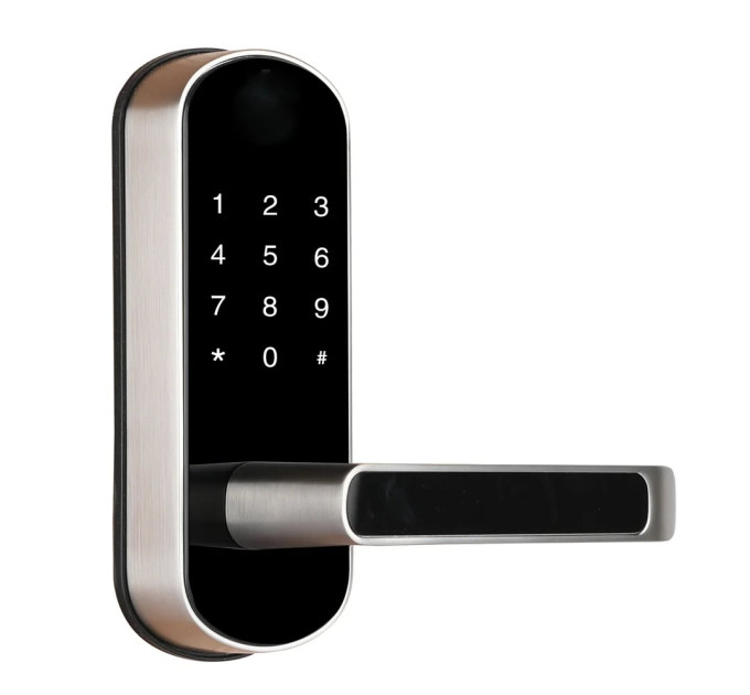 Замок биометрический автономный Trinix TRL-5107BTF Silver Left с Bluetooth, считывателем отпечатков пальцев и карт Mifare Замок биометрический автономный Trinix TRL-5107BTF Silver Left с Bluetooth, считывателем отпечатков пальцев и карт Mifare