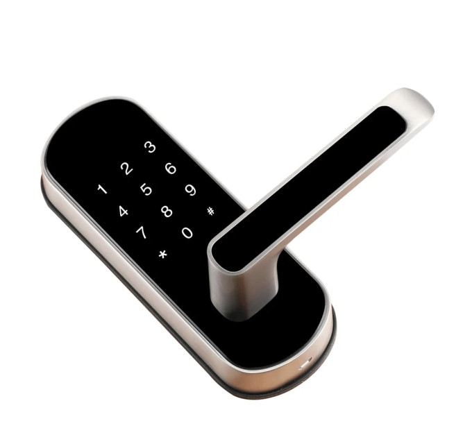 Замок биометрический автономный Trinix TRL-5107BTF Silver Left с Bluetooth, считывателем отпечатков пальцев и карт Mifare