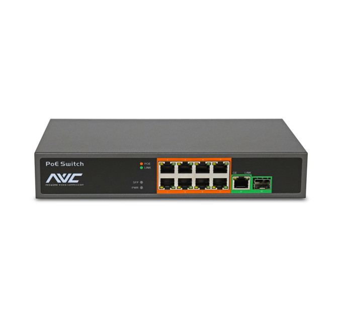 PoE-комутатор 10-портовий NVC-908GS