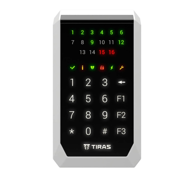 Клавіатура Tiras K-PAD16 Black на 16 індикаторів зон