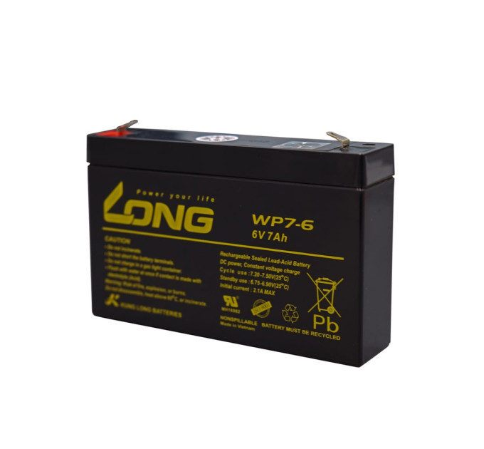 Акумуляторна батарея 7 Аг 6 В WPS7-6 KUNG LONG