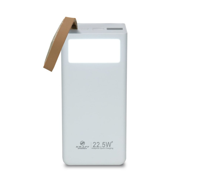Повербанк 40000mAh Power Bank Kraftk TPB-2340 White 22.5W QC3.0 LED-ліхтар