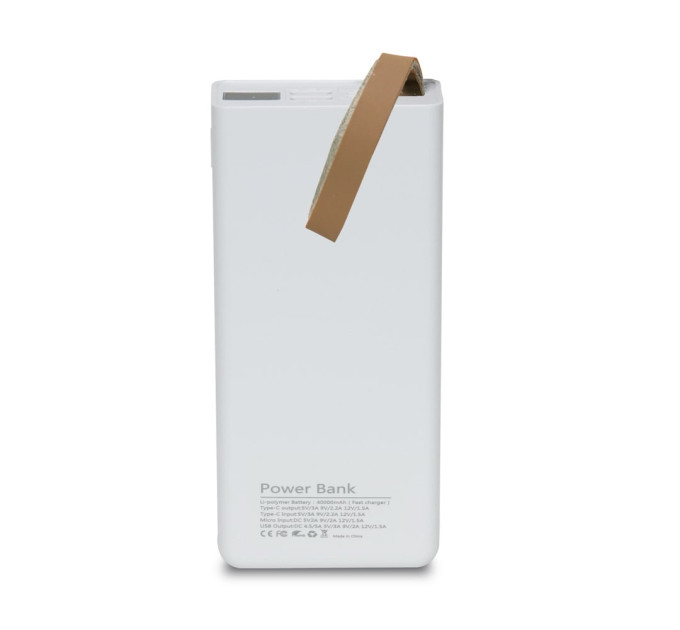 Повербанк 40000mAh Power Bank Kraftk TPB-2340 White 22.5W QC3.0 LED-ліхтар