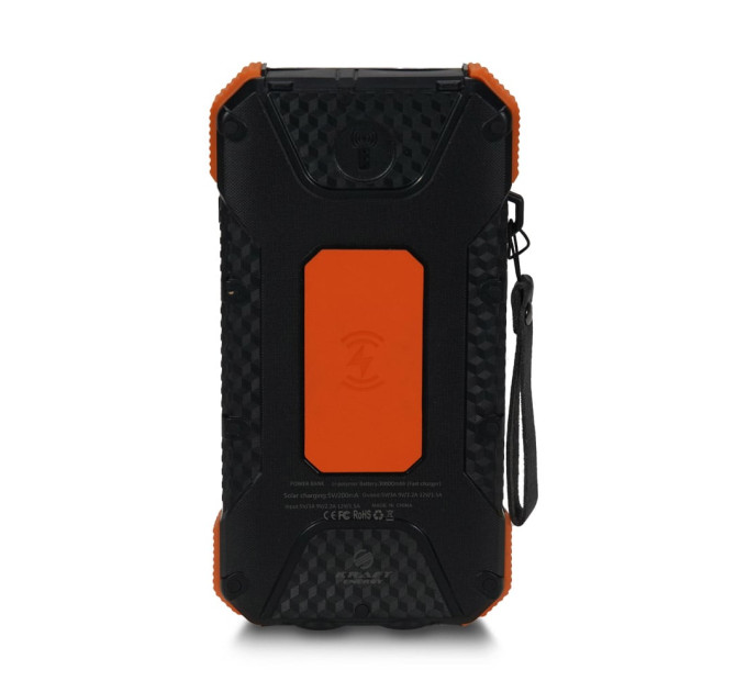Повербанк с солнечной панелью 20000mAh Power Bank Kraft TPB-1820SLP Orange беспроводная зарядка 18W QC2.0 LED-фонарь