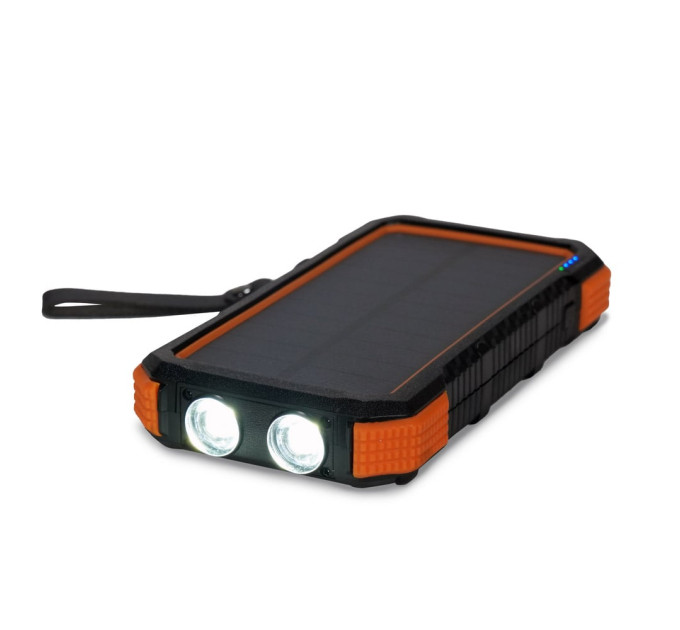 Повербанк с солнечной панелью 20000mAh Power Bank Kraft TPB-1820SLP Orange беспроводная зарядка 18W QC2.0 LED-фонарь
