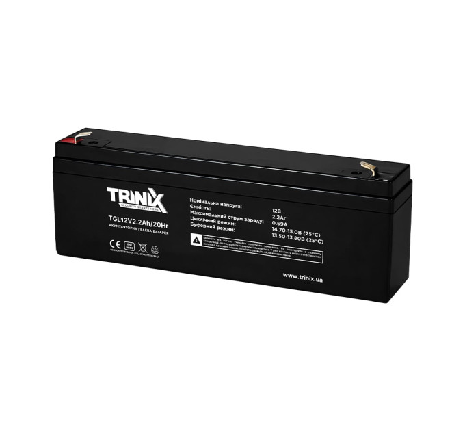 Акумуляторна батарея гелева 12В 2.2Аг Trinix TGL12V2.2Ah/20Hr GEL
