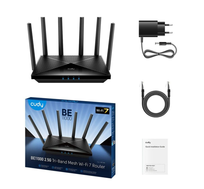 WiFi 7 Mesh-маршрутизатор 2.5G Cudy WR11000 трехдиапазонный BE11000