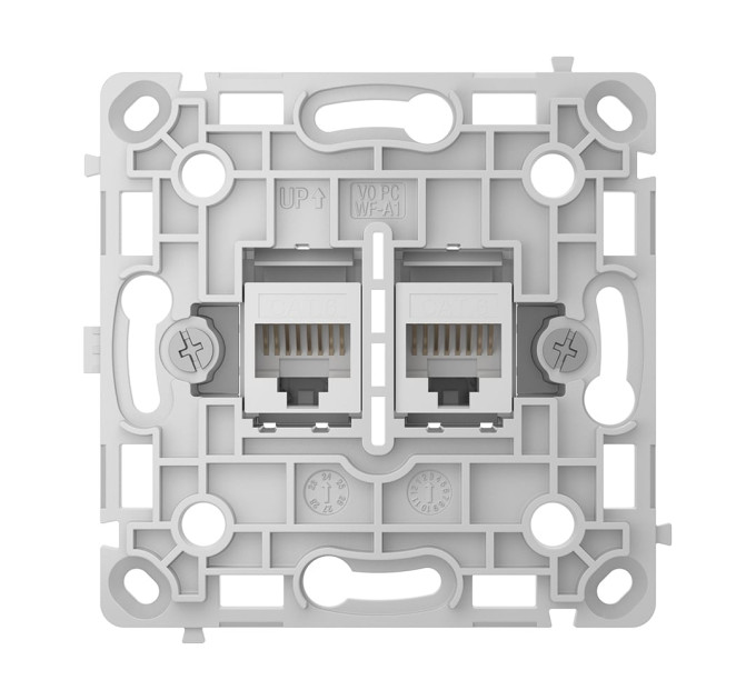 Механізм розетки Ajax OutletCore (LAN) vertical White для інтернет-розетки Outlet (LAN)