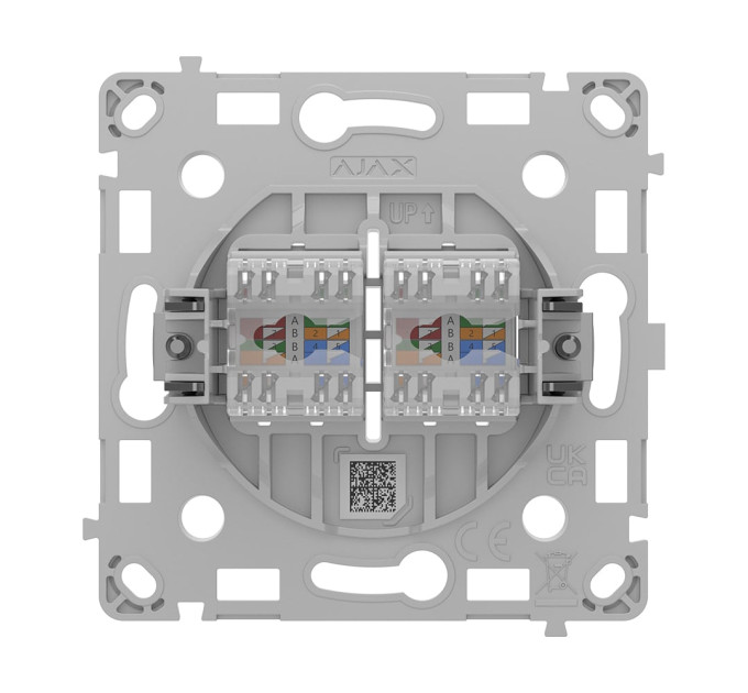 Механізм розетки Ajax OutletCore (LAN) vertical White для інтернет-розетки Outlet (LAN)