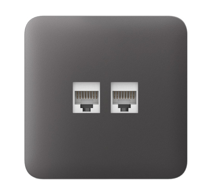 Фронтальна панель Ajax SoloCover (LAN) grey/сіра для інтернет-розетки Outlet (LAN)