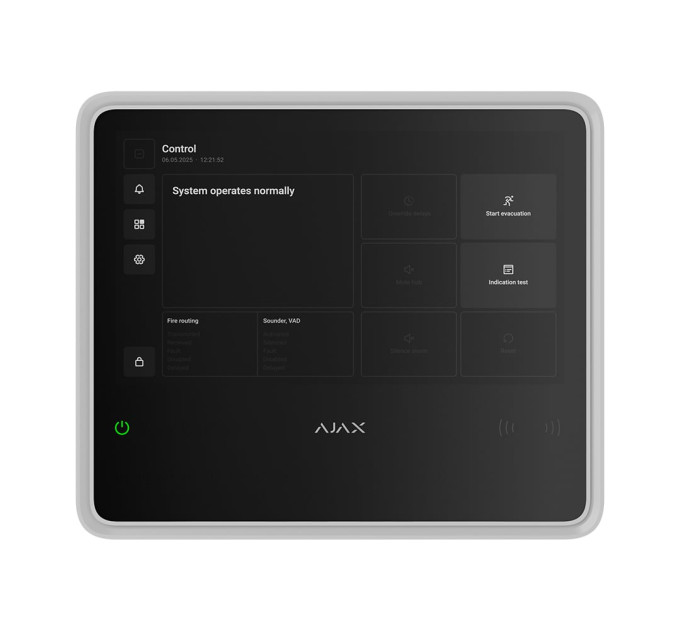 Бездротовий ППКП Ajax EN54 Fire Hub Jeweller White з Wi-Fi, 2G/4G, Ethernet, підтримкою до 200 пристроїв та 40 пожежних зон