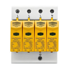 Ограничитель напряжения TOMZN TOV1-20/4P 275V AC 10-20kA под DIN-рейку 4 полюса Ограничитель напряжения TOMZN TOV1-20/4P 275V AC 10-20kA под DIN-рейку 4 полюса