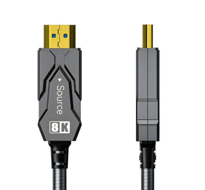 Кабель оптический армированный HDMI 2.1 50m Dtech DT-HF8050BK