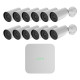 Комплект IP-відеонагляду на 12 камер Ajax IP-Video Kit 12x5Mp/2.8mm (BW): 12 циліндричних 5Mp відеокамер + 16-канальний 8Mp відеореєстратор