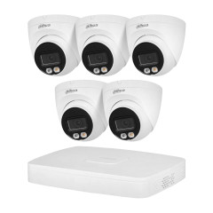 Комплект видеонаблюдения на 5 камер Dahua XVR-Video Kit 5x4Mp (T): 5 купольных 4Mp IP-видеокамер + 5Mp XVR-видеорегистратор 4+2 IP канала