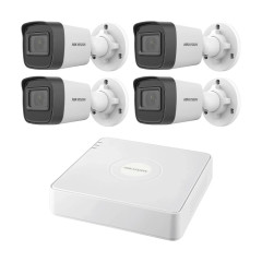 Комплект IP-відеонагляду на 4 камери Hikvision IP-Video Kit 4x2Mp (B): 4 циліндричні 2Mp відеокамери + 4-канальний 6Mp відеореєстратор
