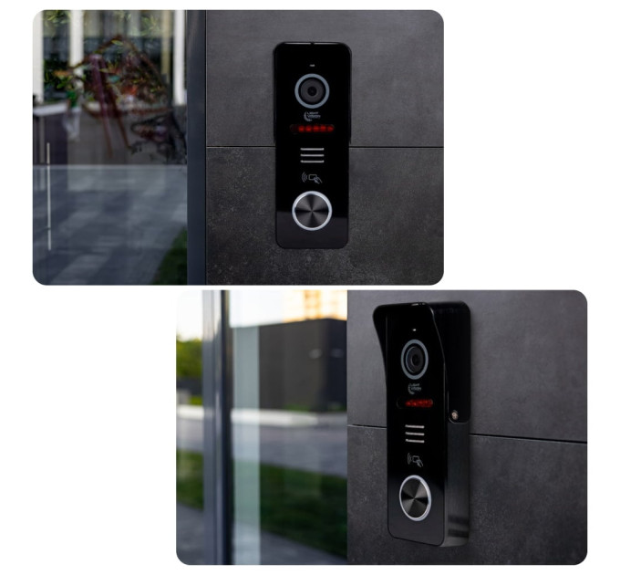 Комплект видеодомофона Light Vision: домофон 7" SINGAPORE (AI) FHD Black и видеопанель RIO FHD Black