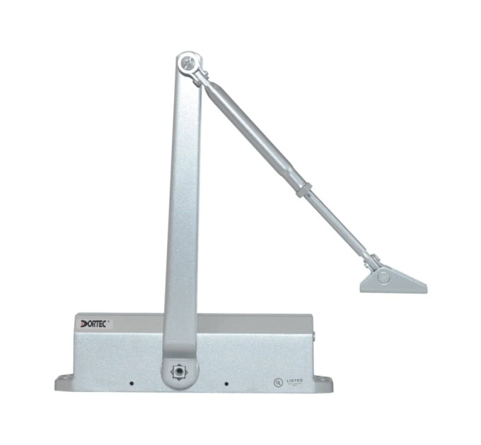 Дверной доводчик Dortec DT-516H Silver с фиксацией дверей в открытом положении