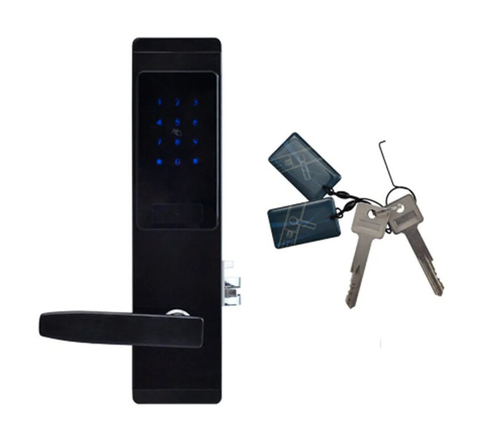 Замок электромеханический автономный Trinix TRL-5102BT Black Right с Bluetooth и считывателем Mifare