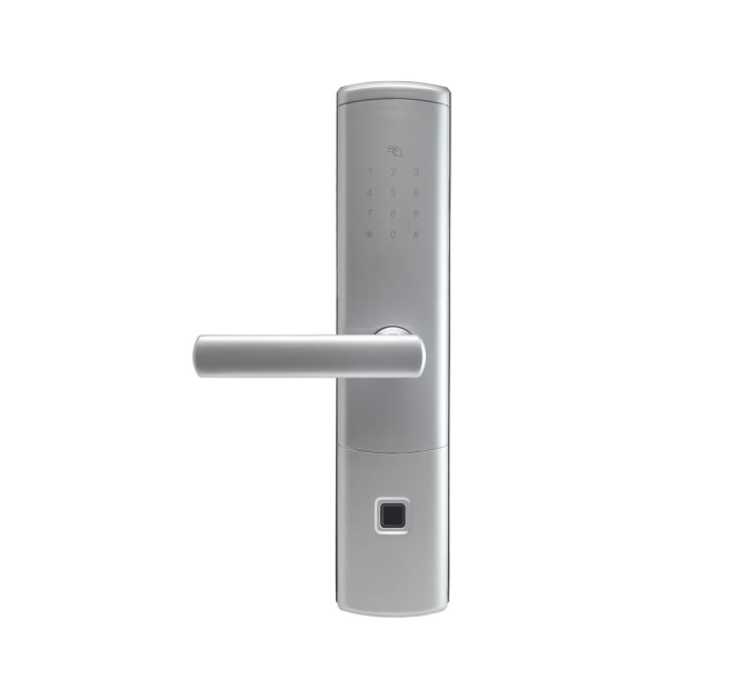 Замок биометрический автономный Trinix TRL-5111BTF Silver Left с Bluetooth, считывателем отпечатков пальцев и карт Mifare Замок биометрический автономный Trinix TRL-5111BTF Silver Left с Bluetooth, считывателем отпечатков пальцев и карт Mifare